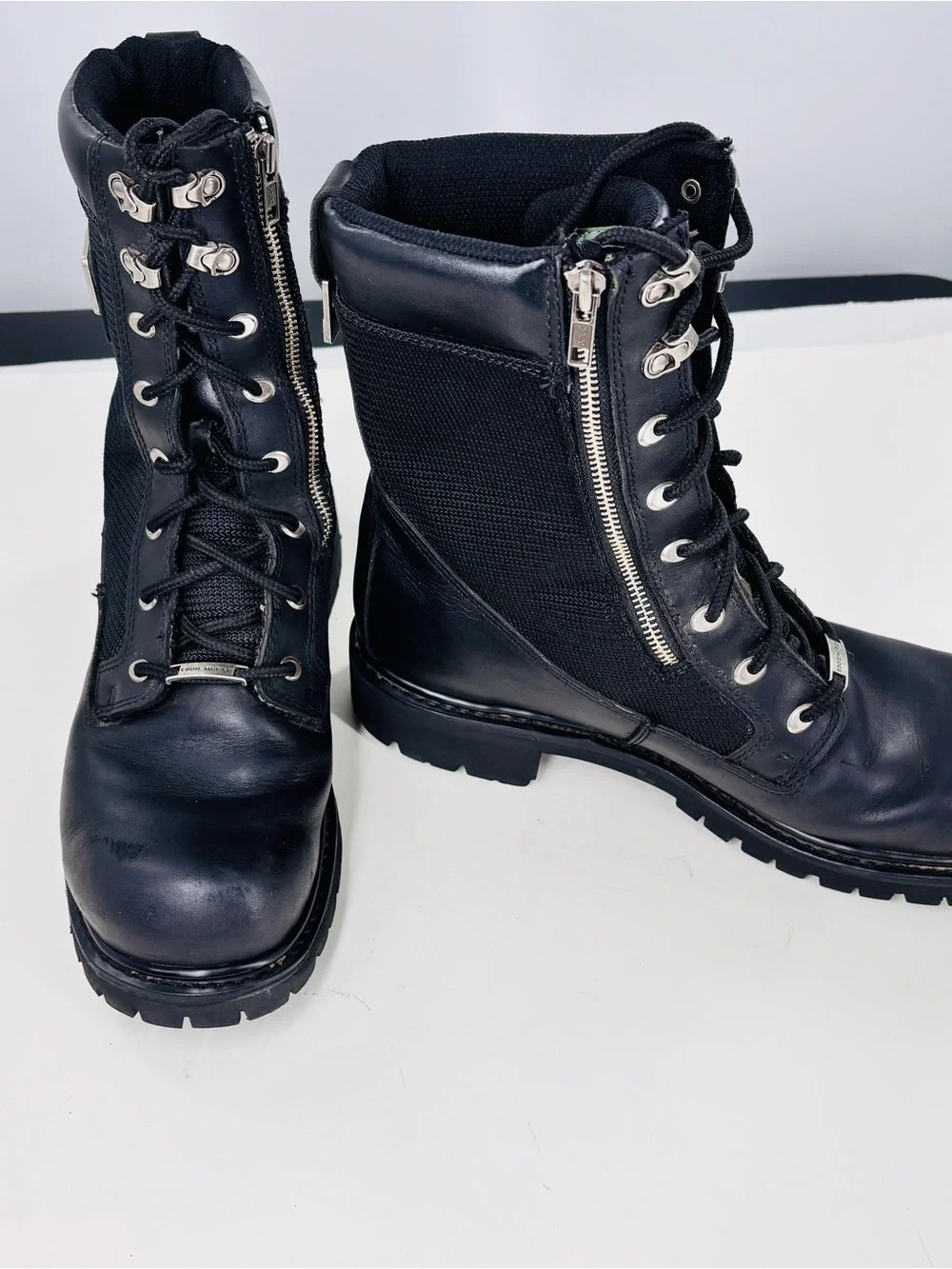 Eddie Moran black mens high top work boots size 11M